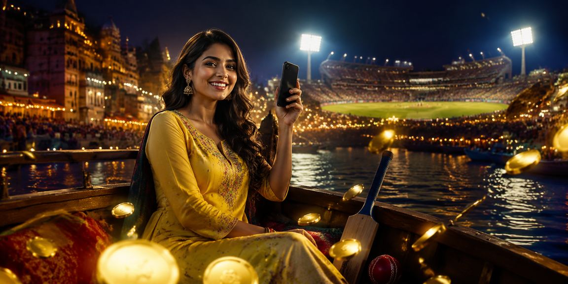 User placing cricket bets on a mobile device in India